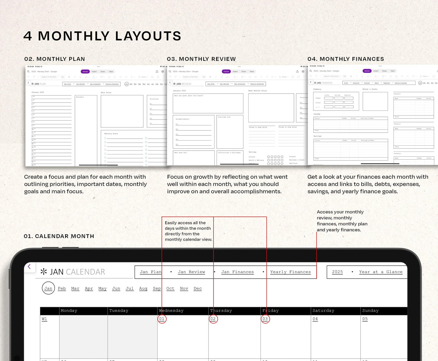 OneNote Planner 2026 Hyperlinked Digital Planner