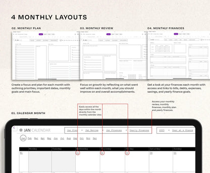 OneNote Planner 2026 Hyperlinked Digital Planner