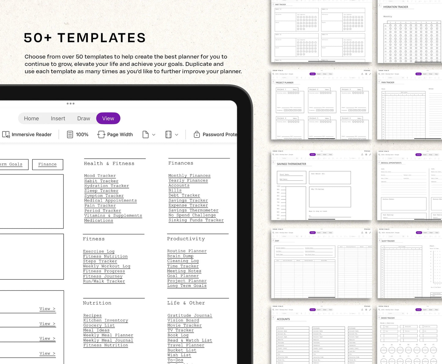 OneNote Planner 2026 Hyperlinked Digital Planner