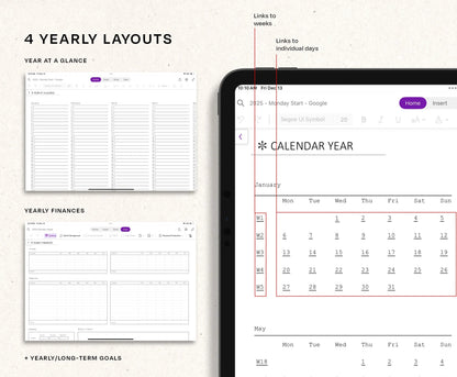 OneNote Planner 2026 Hyperlinked Digital Planner