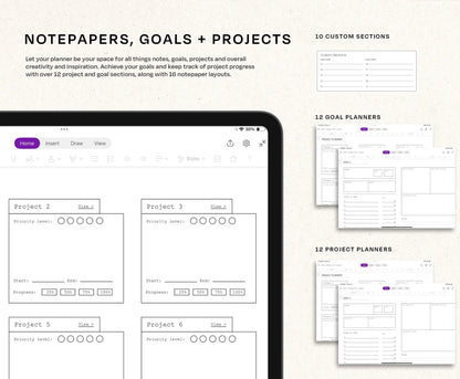 OneNote Planner 2026 Hyperlinked Digital Planner