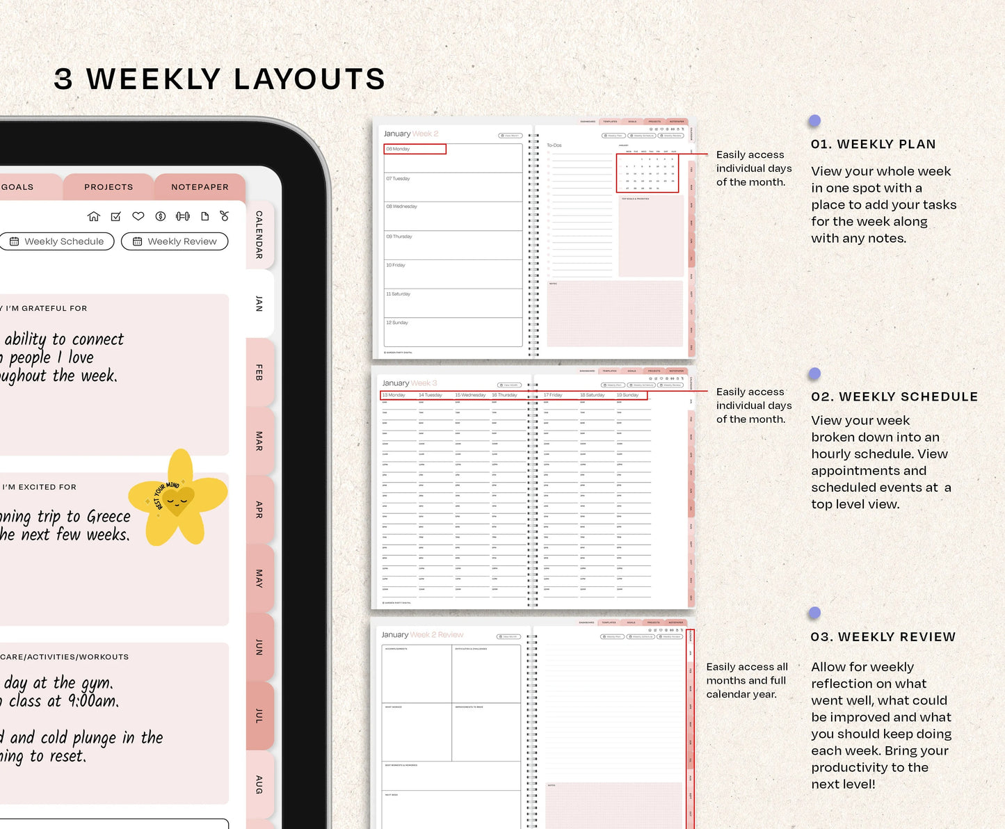 Digital Planner 2026 ADHD Digital Planner College Planner
