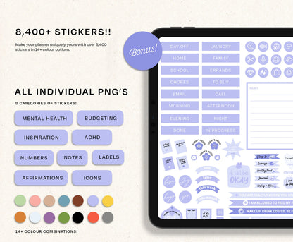 Digital Planner 2026 ADHD Digital Planner College Planner