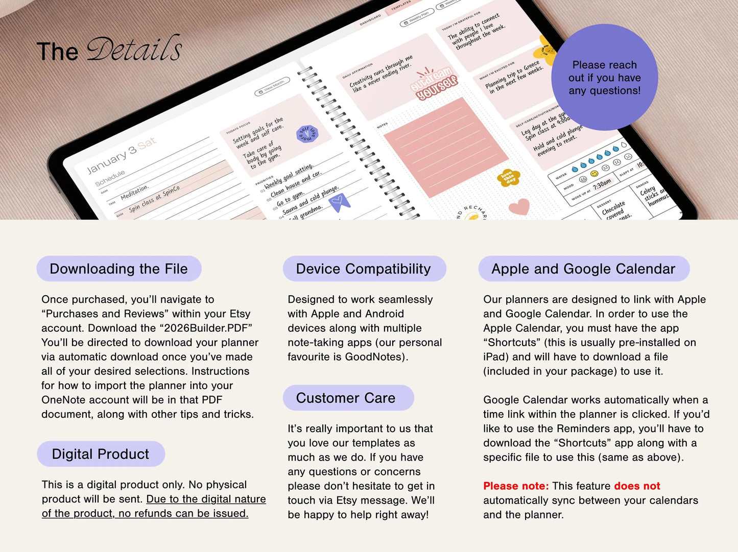 Digital Planner 2026 ADHD Digital Planner College Planner