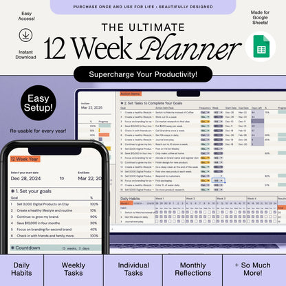 12 Week Year Goal Planner