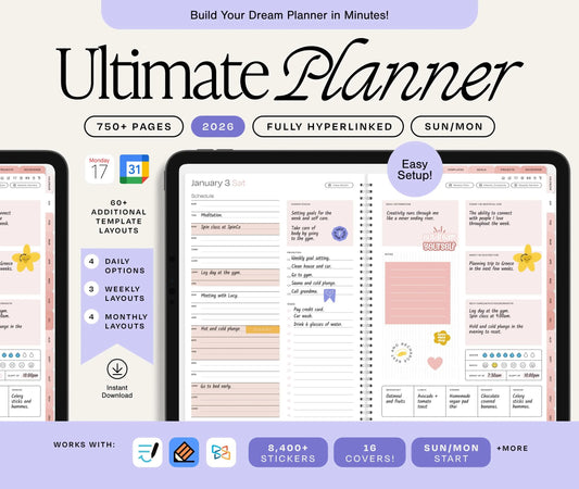 Digital Planner 2026 ADHD Digital Planner College Planner